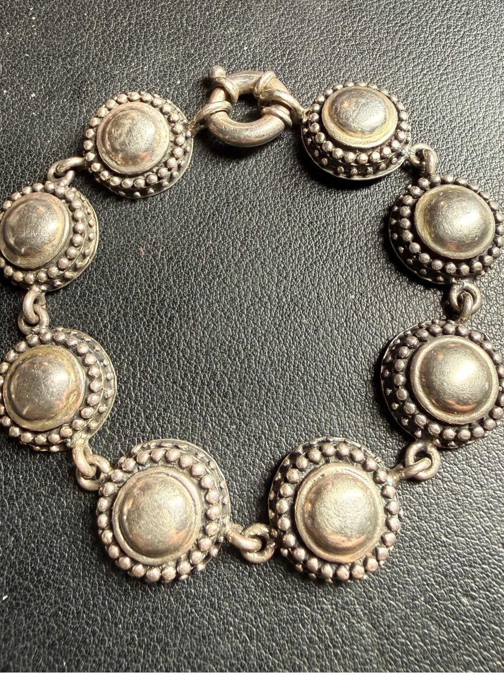 ZINA Beverly Hills 925 Sterling Silver Domed Double Surround Panel Bracelet 7.5”